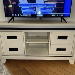 WHITE TV SHELF 
