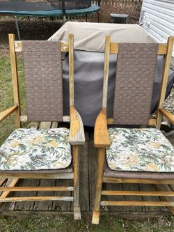 Pair of Wooden porch Rockers W/pads- $30