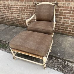 Country Style Chair And Ottoman 