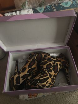 Brand New Leopard Cheetah ankle boot heels