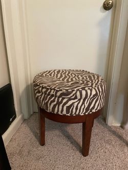 Animal print footstool