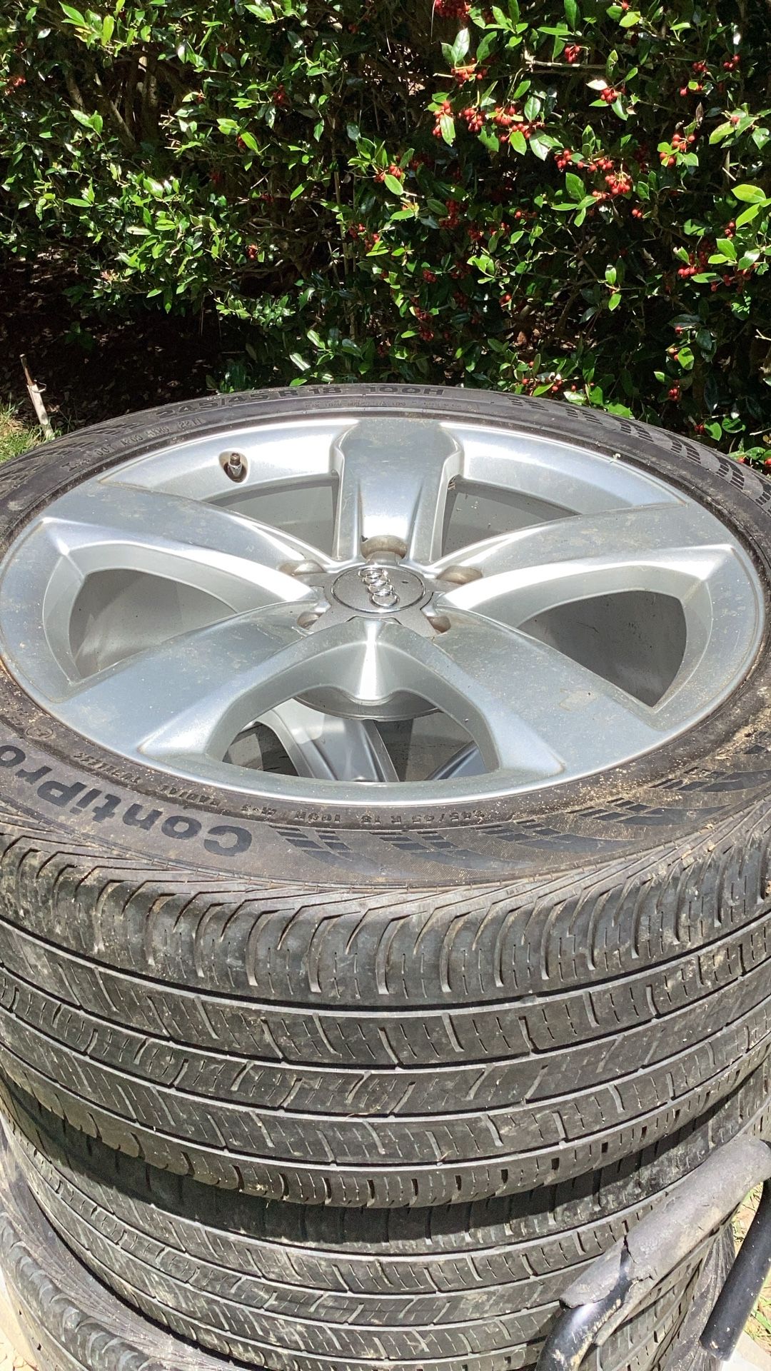 Audi Rims,18”,p 245/45/r18 Tires In Good Shape But Are Older.
