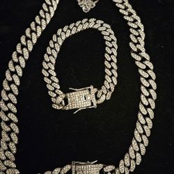 Bling Necklace, Bracelet And Ring