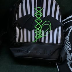 Blackcraft Cult Black And White Stripe Mini Backpack 