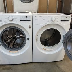 Used Like New 2021 LG Front Loading Washer And Stackable Gas Dryer Set 