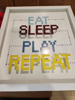 Eat, Sleep, Play, Repeat - Framed Sign