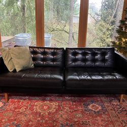 Leather Midcentury Sofa Couch And Love Seat 