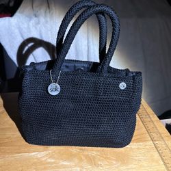 The Sak Crochet Black Arm Tote Bag