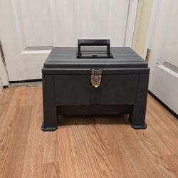 Vintage Step-On Step Stool Tool Chest with Tool Tray 