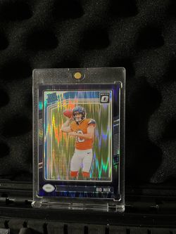 2024 Panini Donruss Optic - Rated Rookie Bo Nix #209 Purple Shock Prizm (RC)