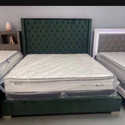 New King Size Bed With Promotional Mattress And Box spring Free Delivery 