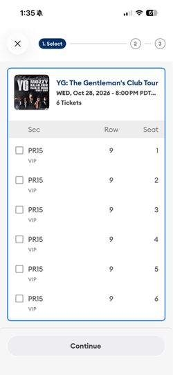 YG tickets for sale for tonight's show