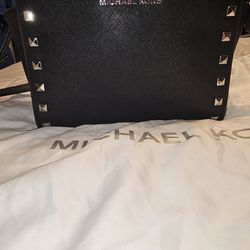 Michael Kors Silver Studed Crossbody Bag 