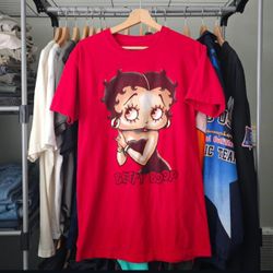 Betty Boop Women's Red Graphic Tee Shirt Size Medium