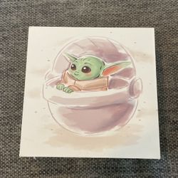 starwars disney baby yoda grogu wall art canvas new 6 x 6 