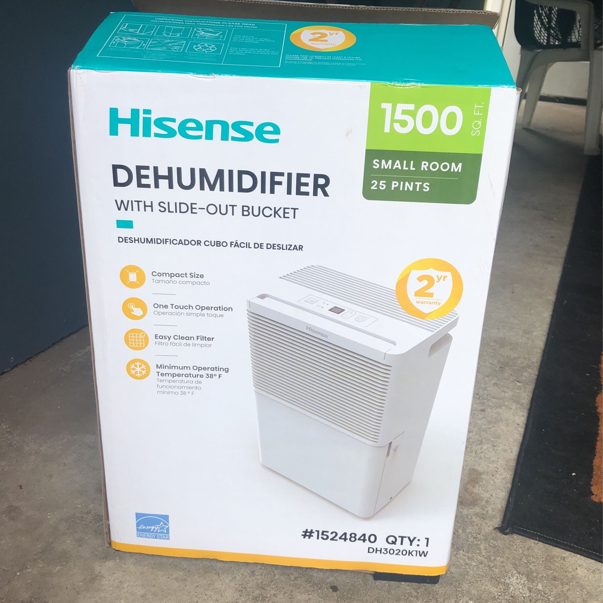 Hisense Dehumidifier 1500 sq ft Small Room