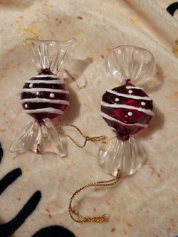 Glass candy Christmas ornaments