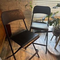 Bar Stools (x2) with backrest, foldable