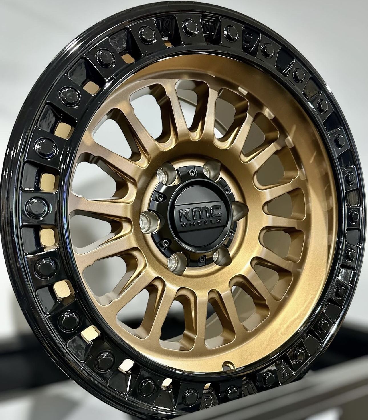 Kmc IMS 17x8.5 - 10 Offset Bronze / Black Ring For Silverado / Tacoma 🔥🔥🔥