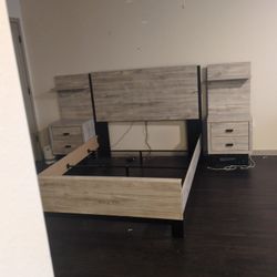 Bed Frame  Head Board Night Stands