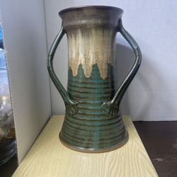 Handmade Studio Pottery Matte Glaze Vase With A Distinctive Design 