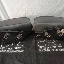 New leather saddlebags
