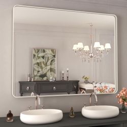 40X30 Inch Brushed Nickel Bathroom Mirror