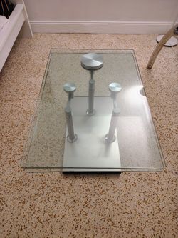 Milan Lili Rectangular cocktail table with glass top, transparent/chrome, glass/chrome (Model: LILI-CT)