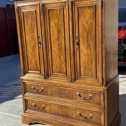 ⭐️ Holiday Specials Drexel MCM tall Chest 4 Drawer + 4 shelf Cabinet Storage Wood dresser 