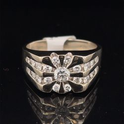14KT White Gold Starburst Diamond Ring 16.10g 1.4CTW H Sl 1 Size 13 I-922