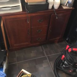 Nice Wood Cabinet 3’4” Long  16” Wide  30” Tall 