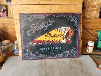 Sturgis Indian Motorcycle Metal Sign 13"x16"