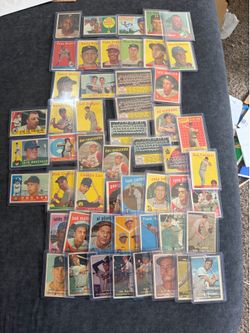 (50) 1950s vintage baseball cards alot of stars
