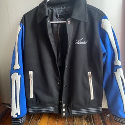Amiri Amiri Bones Logo Embroidered Varsity Jacket