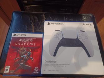 NEW PS5 CONTROLLER AND ASSASSIN'S CREED SHADOWS GAME $100 FINAL PRICE READ DESCRIPTION AND SEE ALL PICTURES