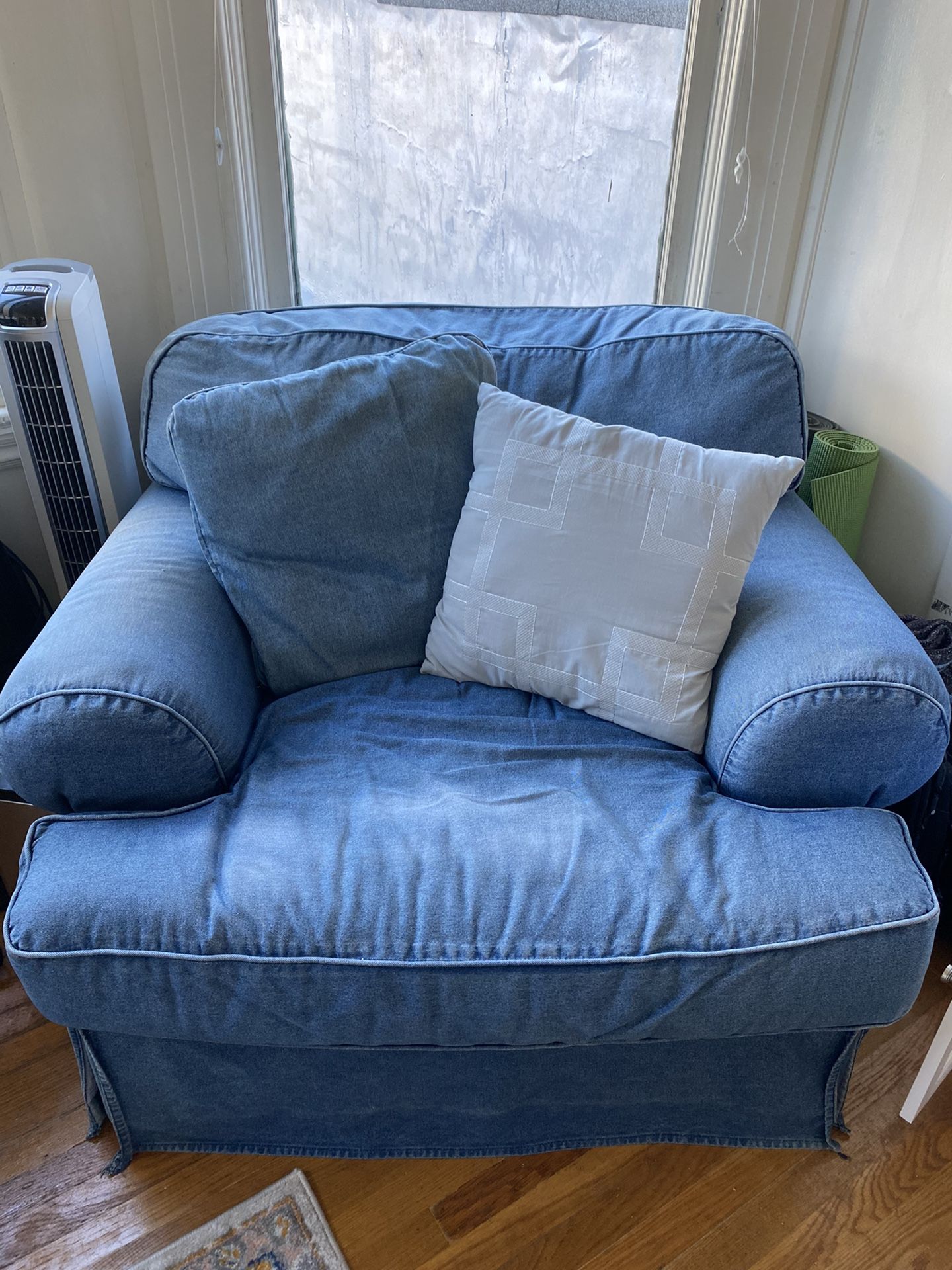 Comfy Large Denim Chair