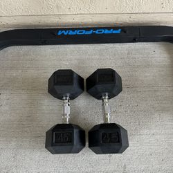 BOLTS Rubber 45Lb Hex Dumbbells pair $100 