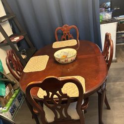 Cherry Wood Donning Set With Leaf