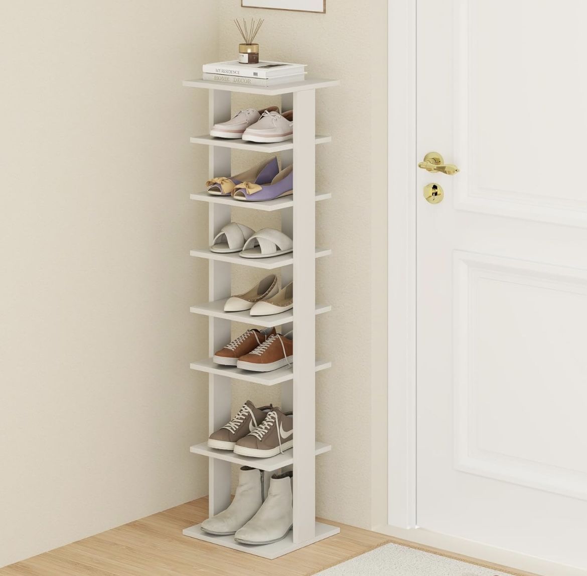 Tangkula 8-Tier Vertical Shoe Rack, Space-Saving  For Sale $21.00 50%+ OFF Retail $42.99 NEW IN BOX