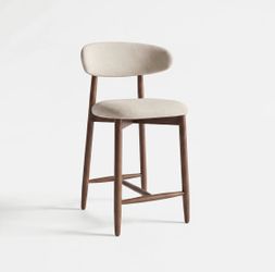 COLAMY ARLA Upholstered Wooden Scandi Minimalist Counter Height Bar Stool