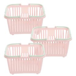 3 Small Pink Shopping Baskets