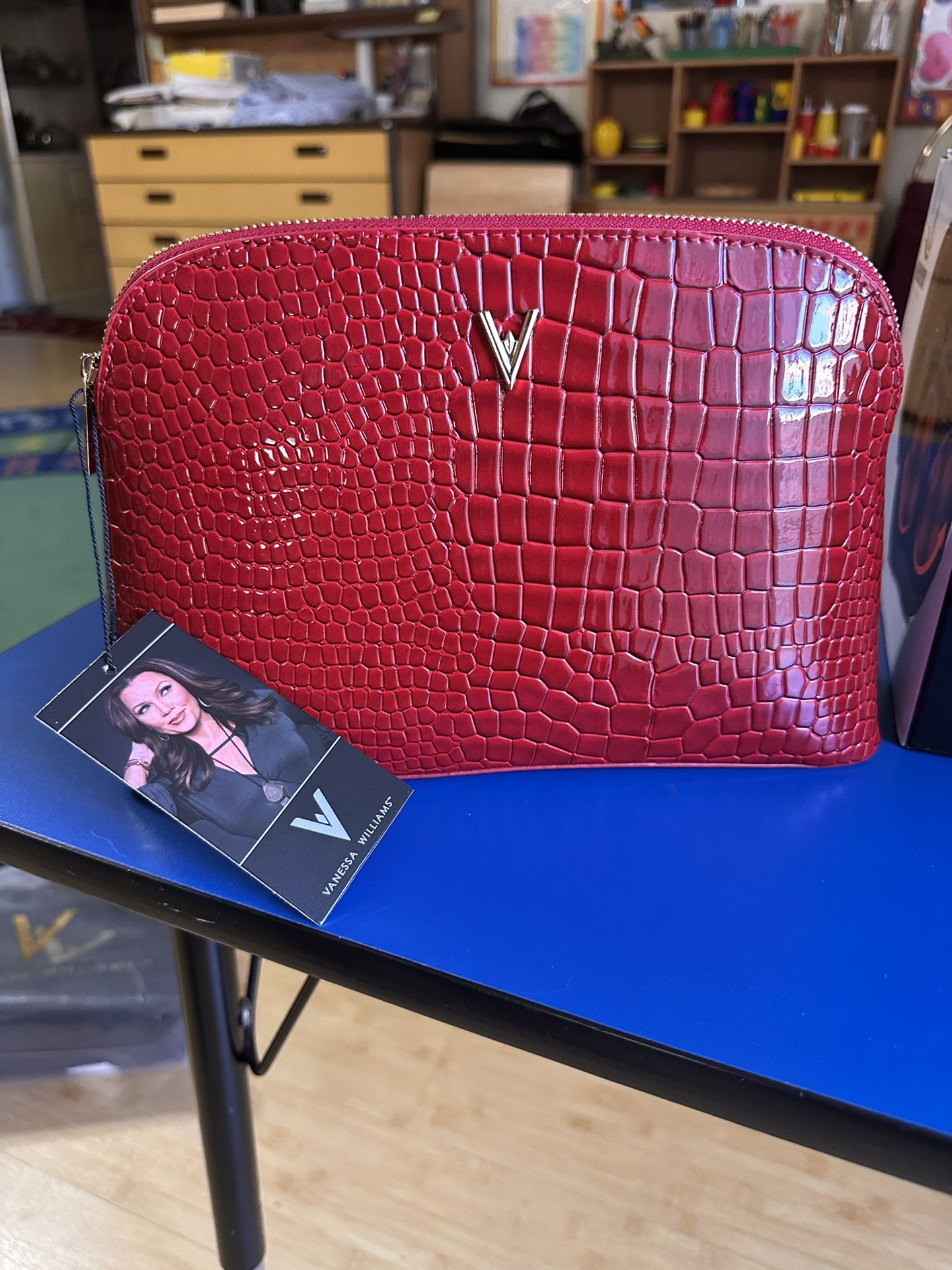 Vanessa Williams Red Croc Bag