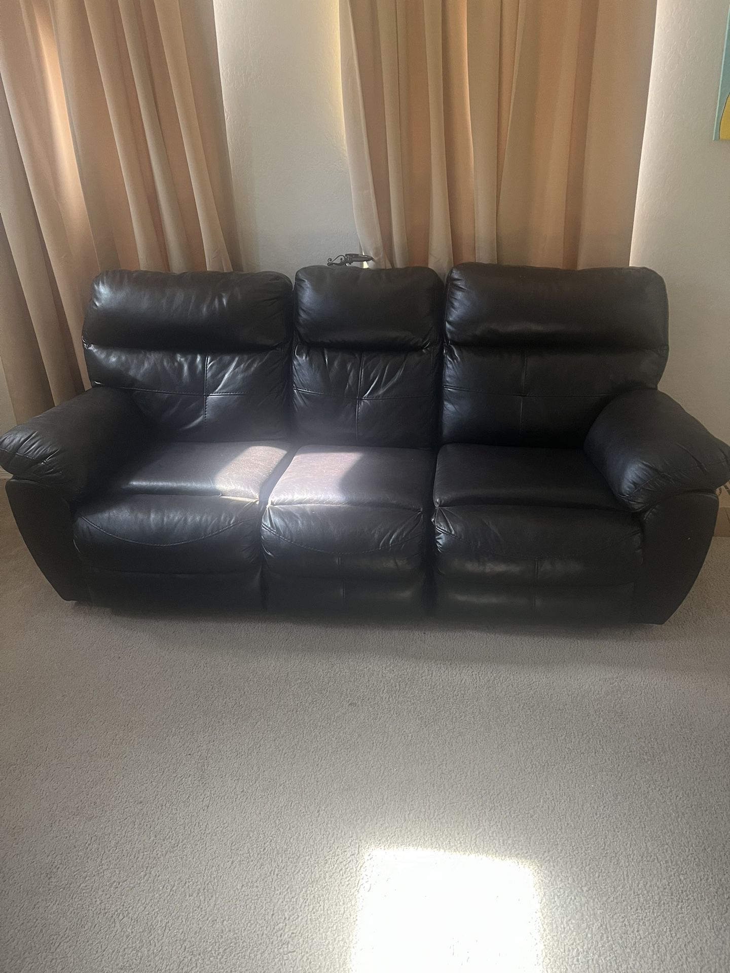 Black Leather  Couch 