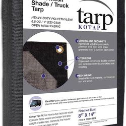Kotap 8 x 14 Shade/Truck Black Mesh Tarp