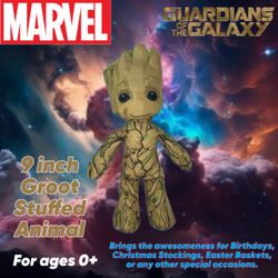 (NEW) Marvel Guardians of the Galaxy Groot 9 inch Stuffed Animal (PERFECT FOR BIRTHDAY PARTIES)