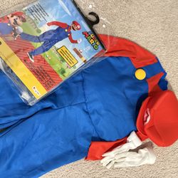 Super mario costume wuth Padded Belly (size S 4/6)