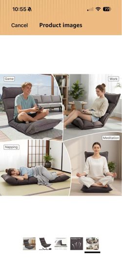Folding Floor Chair Recliner with Back Support Single sofa