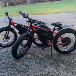 Two 1500 Watt Fat Tire E-bikes With Vehicle Carrier 