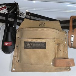 Suede Tool Belt with Leather Accessories 