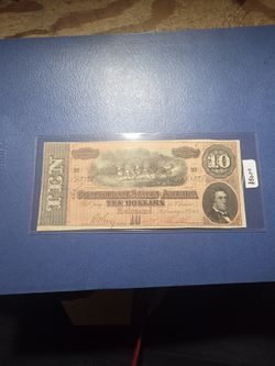 Collectible Coin & Currency Confederate Note 
